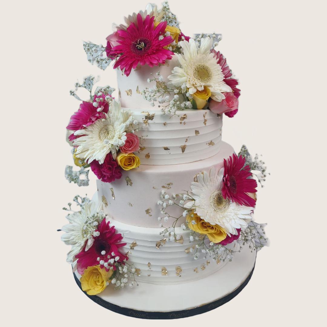 Multi-tier fondant wedding cake Una