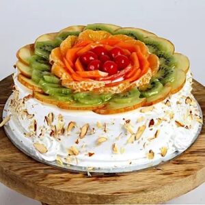 Creamy Vanilla Fresh Fruit Cake